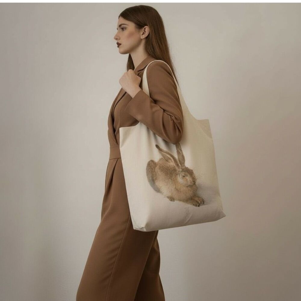 Albrecht Drer Young Hare Recycled Foldable Tote Bag | Museum Art Eco Shopper